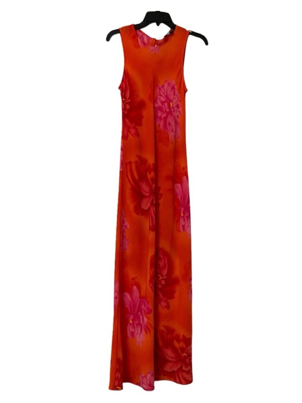 My Michelle Orange Red Sleeveless Floral Maxi Dress